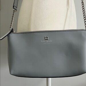 kate spade Gray Leather Chain-Strap Crossbody Bag